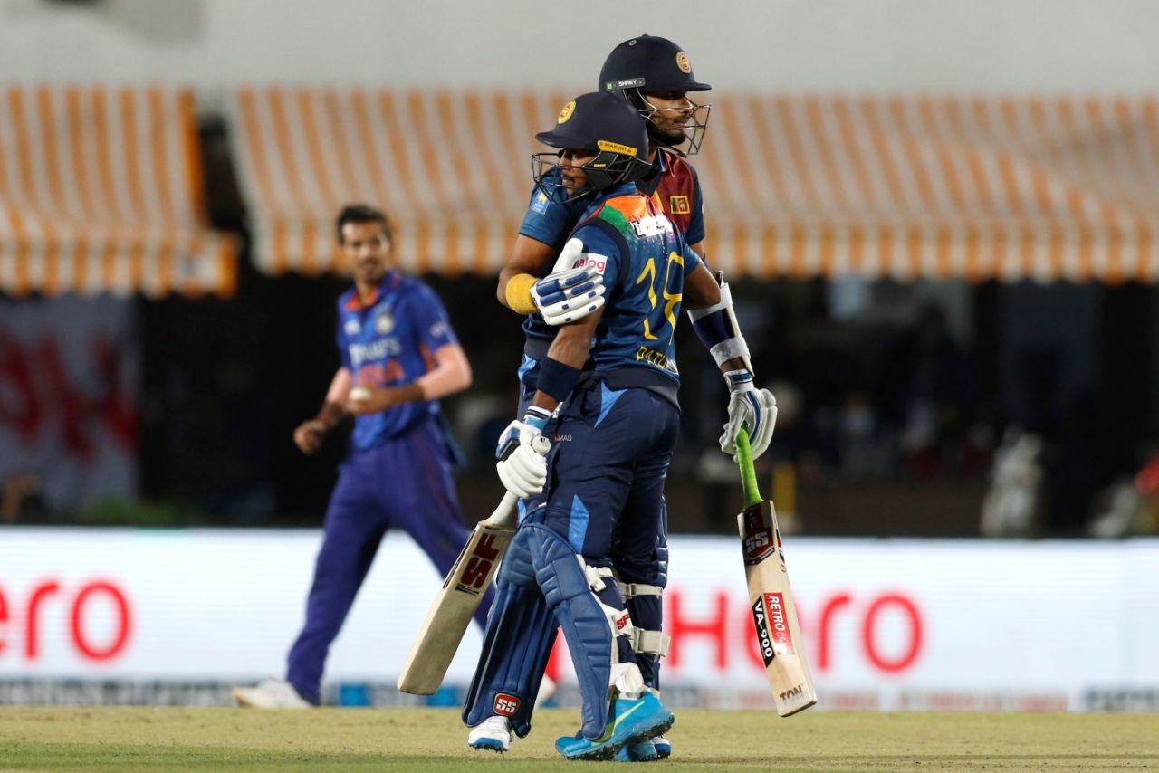 Dasun Shanaka and Pathum Nissanka put on 58 for the fifth wicket, India vs Sri Lanka, 2nd T20I, Dharamsala, February 26, 2022