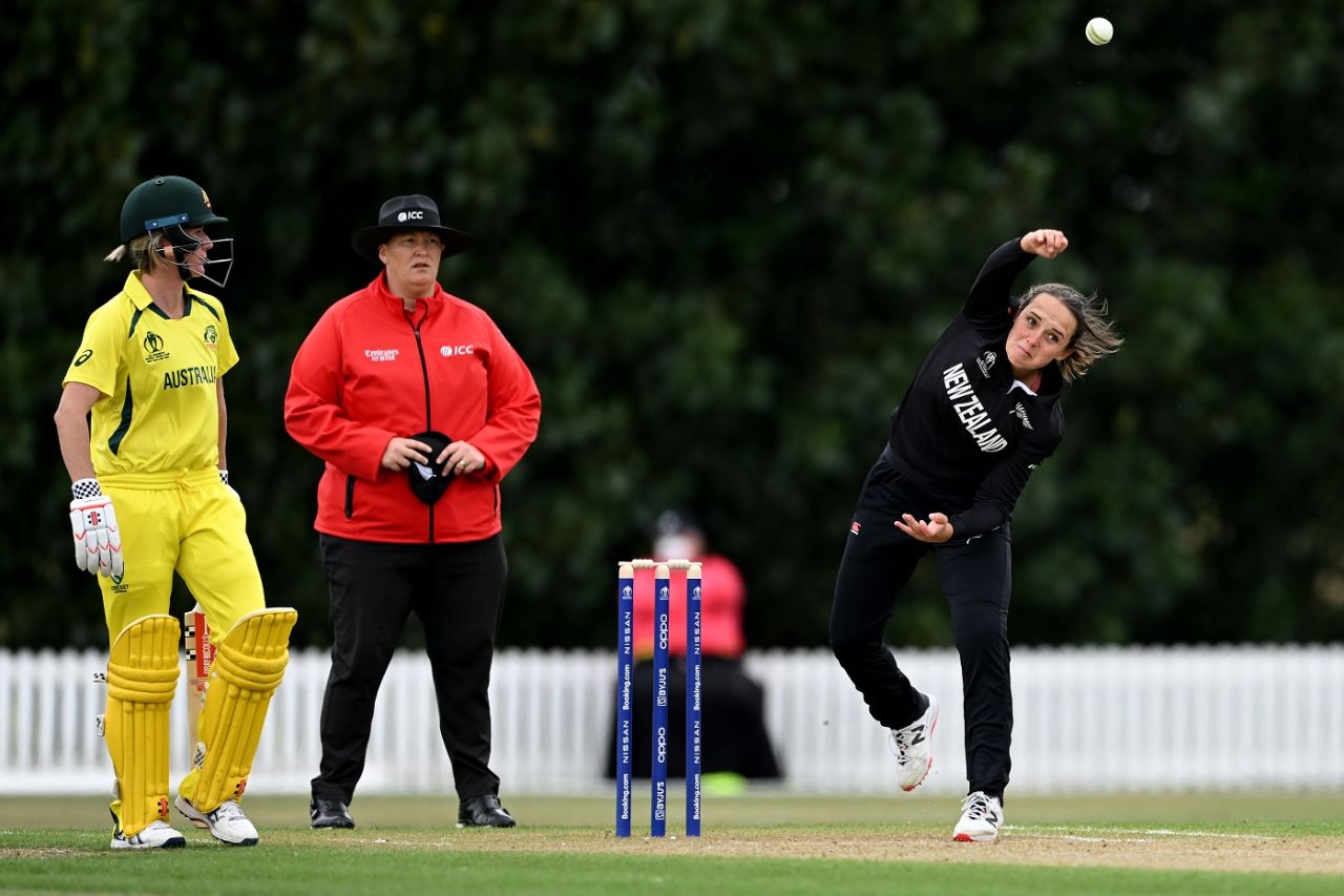 Amelia Kerr gives the ball a rip, New Zealand women vs Australia women , Women's RODI World Cup warm-up, Lincoln, March 1, 2022