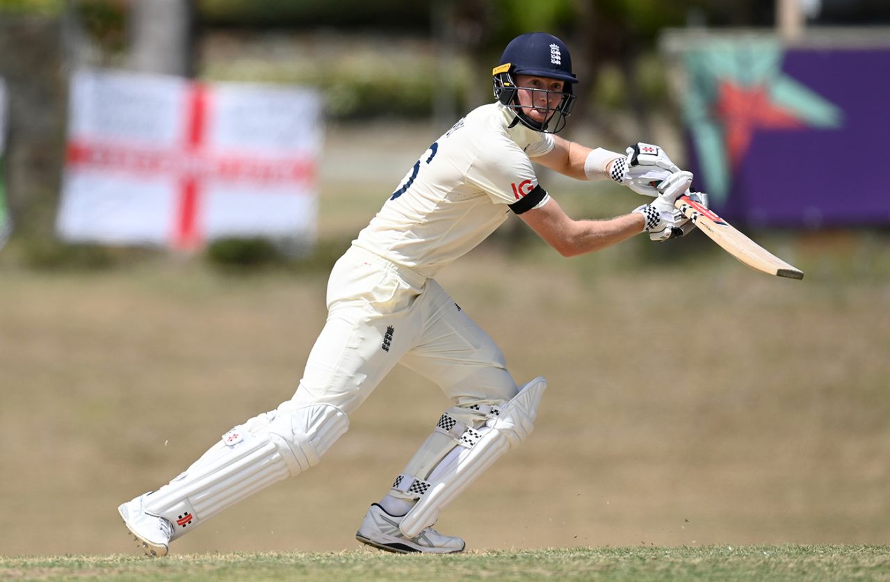 Zak Crawley brought up a half-century before lunch, WI President's XI vs England XI, Tour match, Coolidge, March 1, 2022