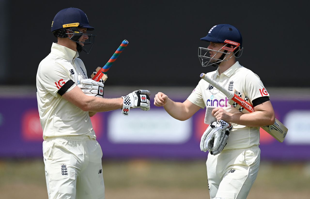 Zak Crawley and Alex Lees got their new opening partnership off to a solid start, WI President's XI vs England XI, Tour match, Coolidge, March 1, 2022