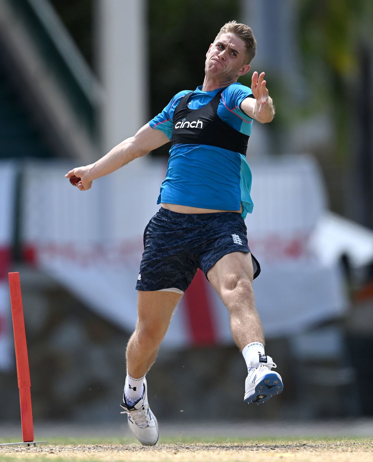 Olly Stone is in Antigua training with England's Test squad, CWI President's XI vs England XI, Tour match, Coolidge Cricket Ground, Antigua, March 2, 2022