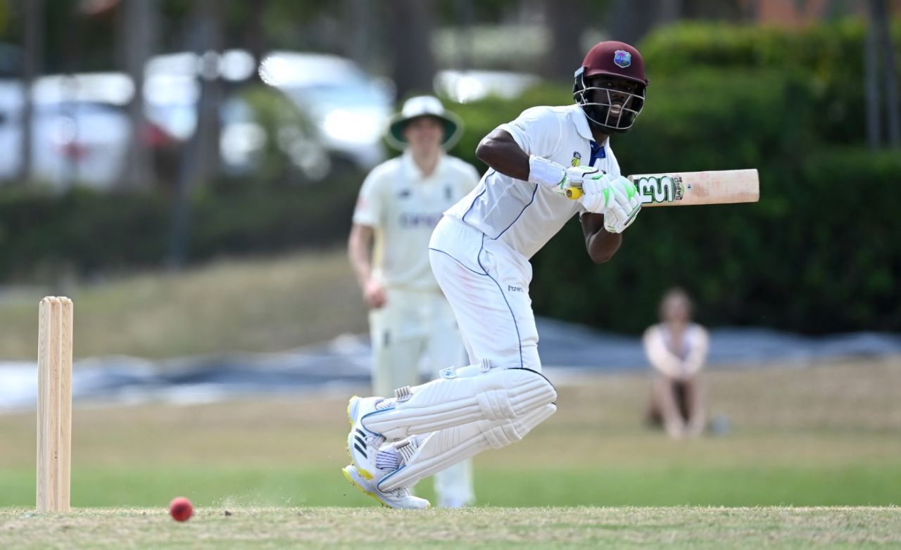 Raymon Reifer presses on in his innings for the President's XI, CWI President's XI vs England XI, Tour match, Coolidge Cricket Ground, Antigua, March 3, 2022
