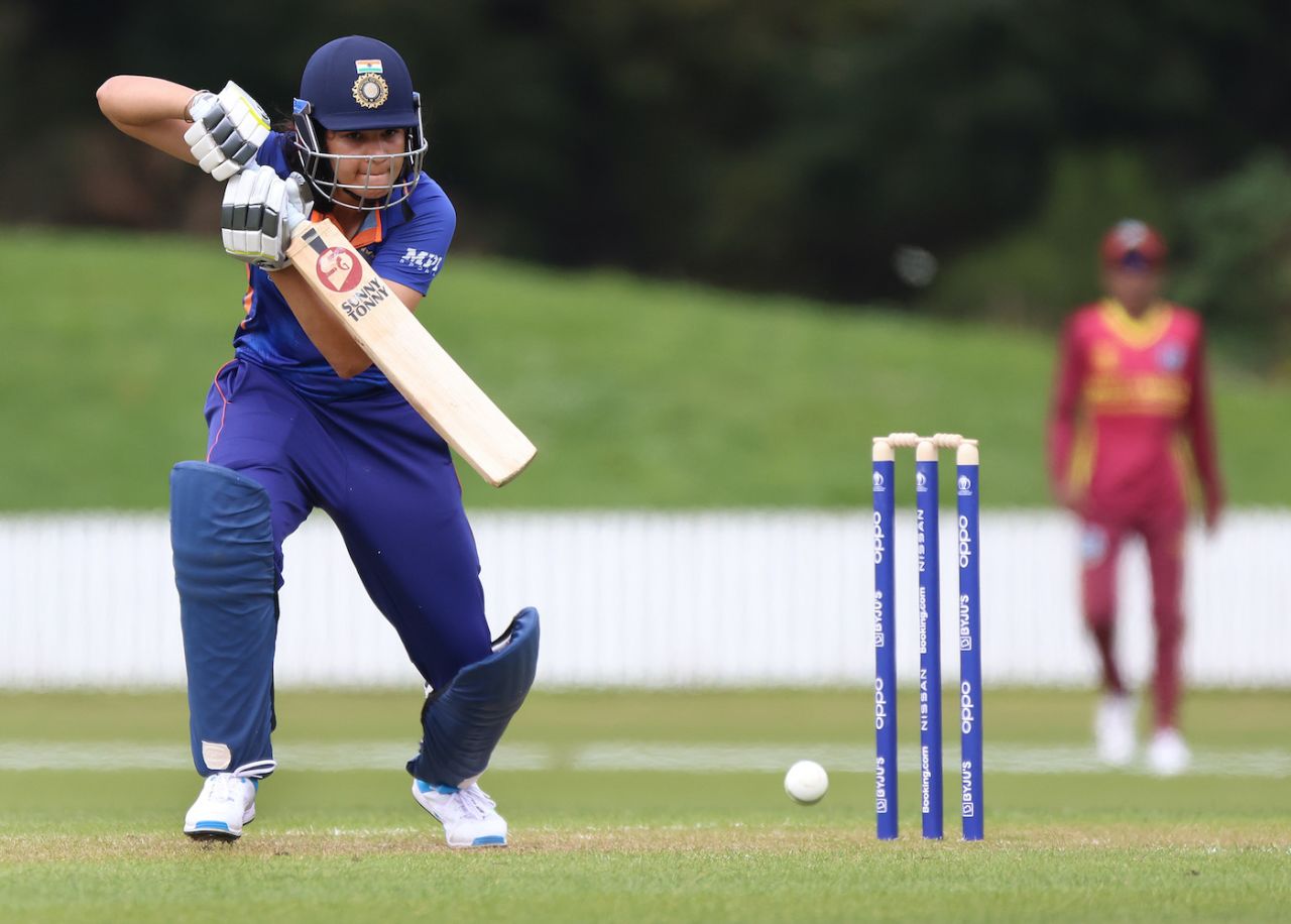 Yastika Bhatia bats, warm-up match, India women vs West Indies women, 2022 Women's Cricket World Cup, Rangiora Oval, Christchurch, March 01, 2022