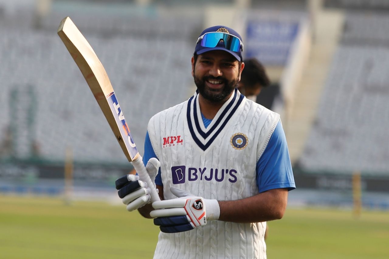 Rohit Sharma is all smiles on the first morning of the Mohali Test, India vs Sri Lanka, 1st Test, Mohali, 1st day, March 4, 2022
