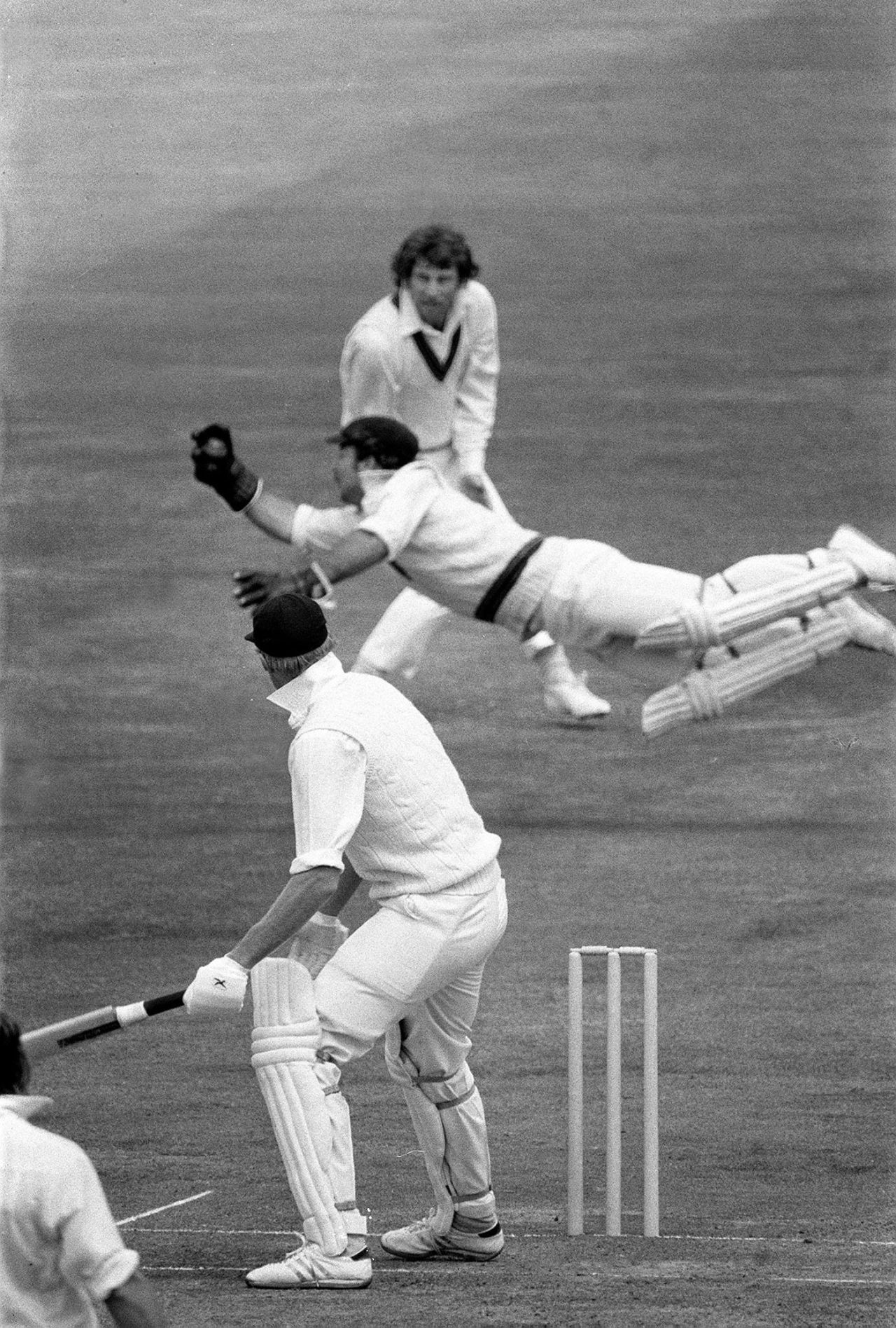 Rod Marsh takes a brilliant catch to remove Tony Greig, England vs Australia, World Cup, semi-final, Headingley, June 18, 1975