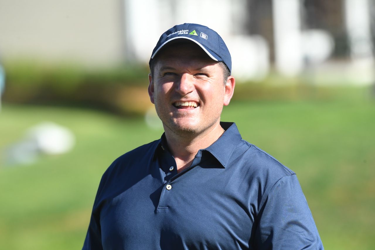 Graeme Smith appears pleased with proceedings at the Dimension Data Pro-Am golf tournament, George, February 11, 2022