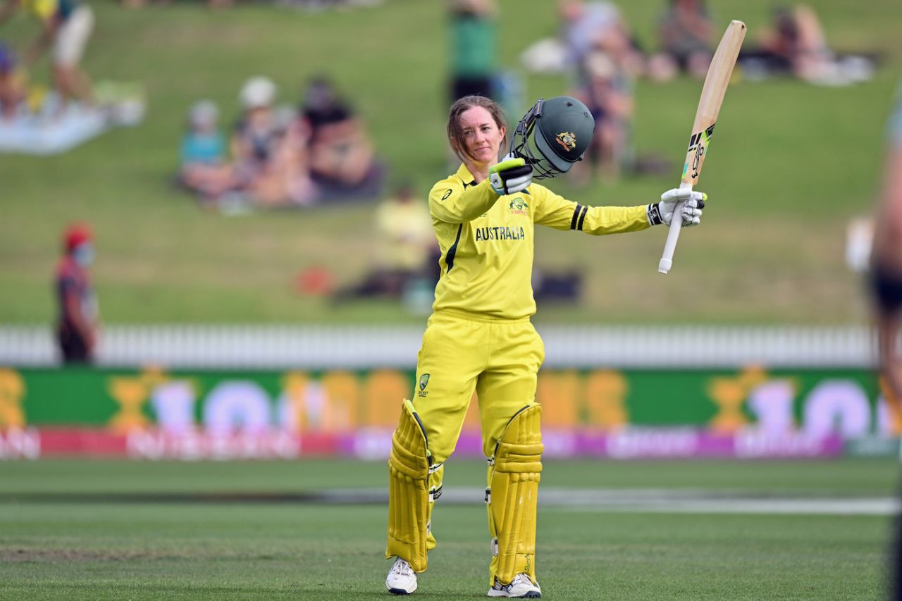 Rachael Haynes brought up a fine century after a slow start, Australia v England, Women's World Cup, Hamilton, March 5, 2022