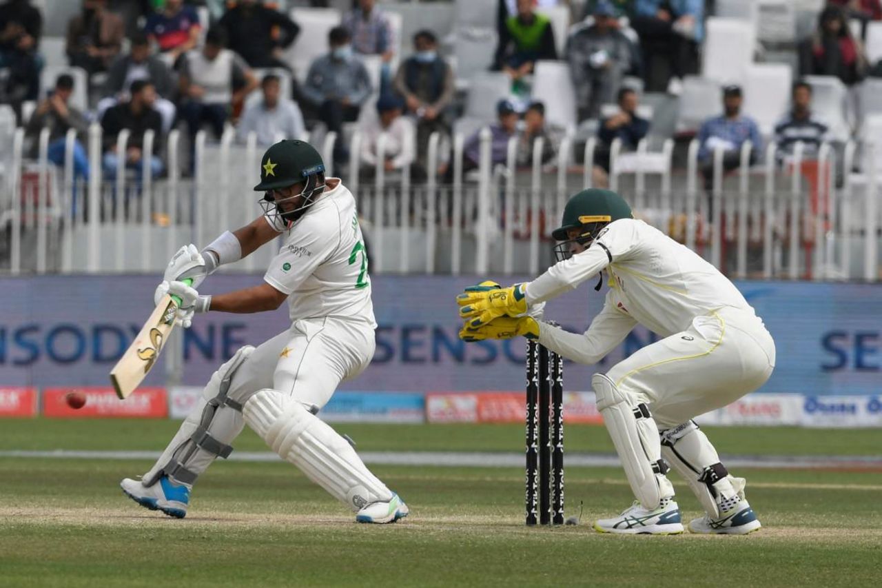 Imam-ul-Haq cuts off the back foot, Pakistan v Australia, 1st Test, Rawalpindi, 5th day, March 8, 2022