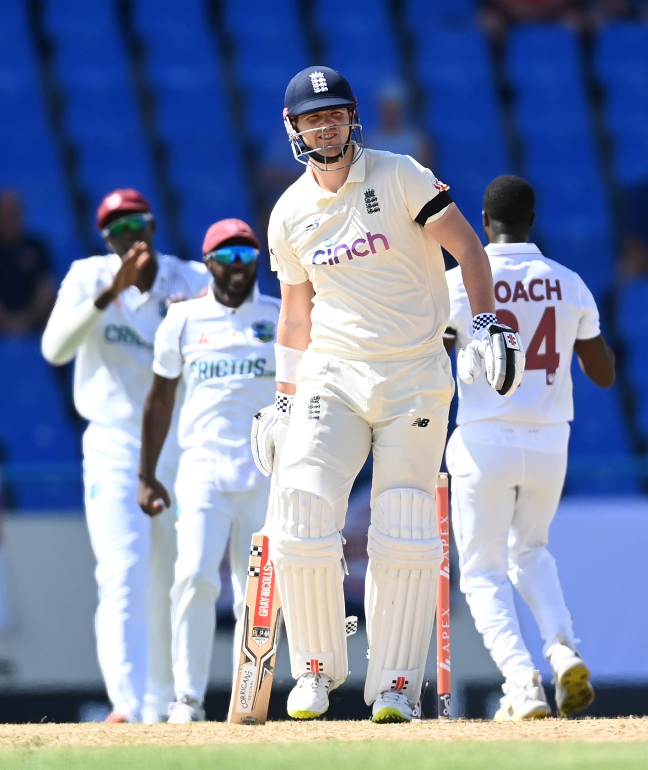 Alex Lees managed just 4 in his maiden Test innings, West Indies vs England, 1st Test, Antigua, 1st day, March 8, 2022