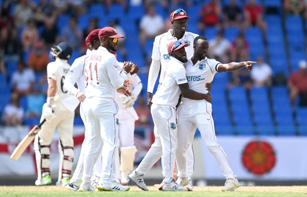 Kemar Roach bowled Joe Root one ball after he was dropped at slip, West Indies vs England, 1st Test, Antigua, 1st day, March 8, 2022