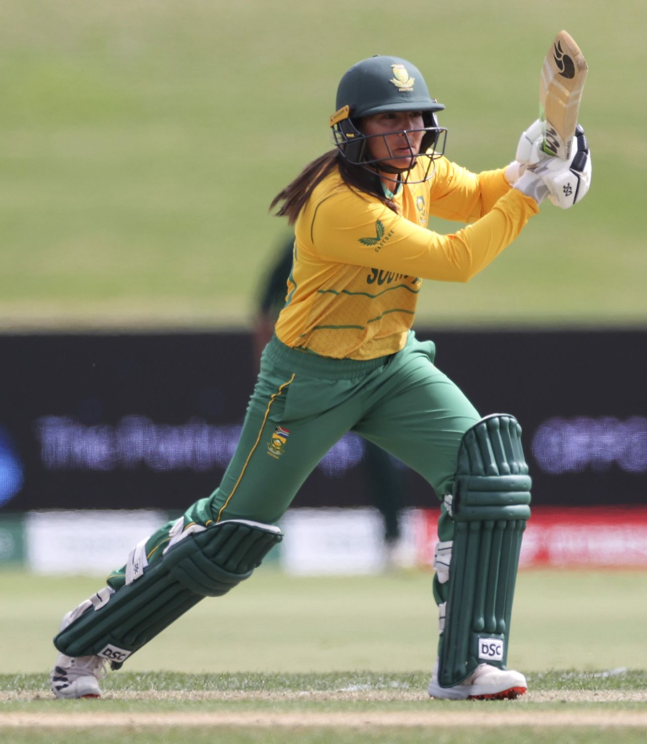 Sune Luus drives towards the covers, Pakistan vs South Africa, Women's World Cup 2022, Mount Maunganui, March 11, 2022