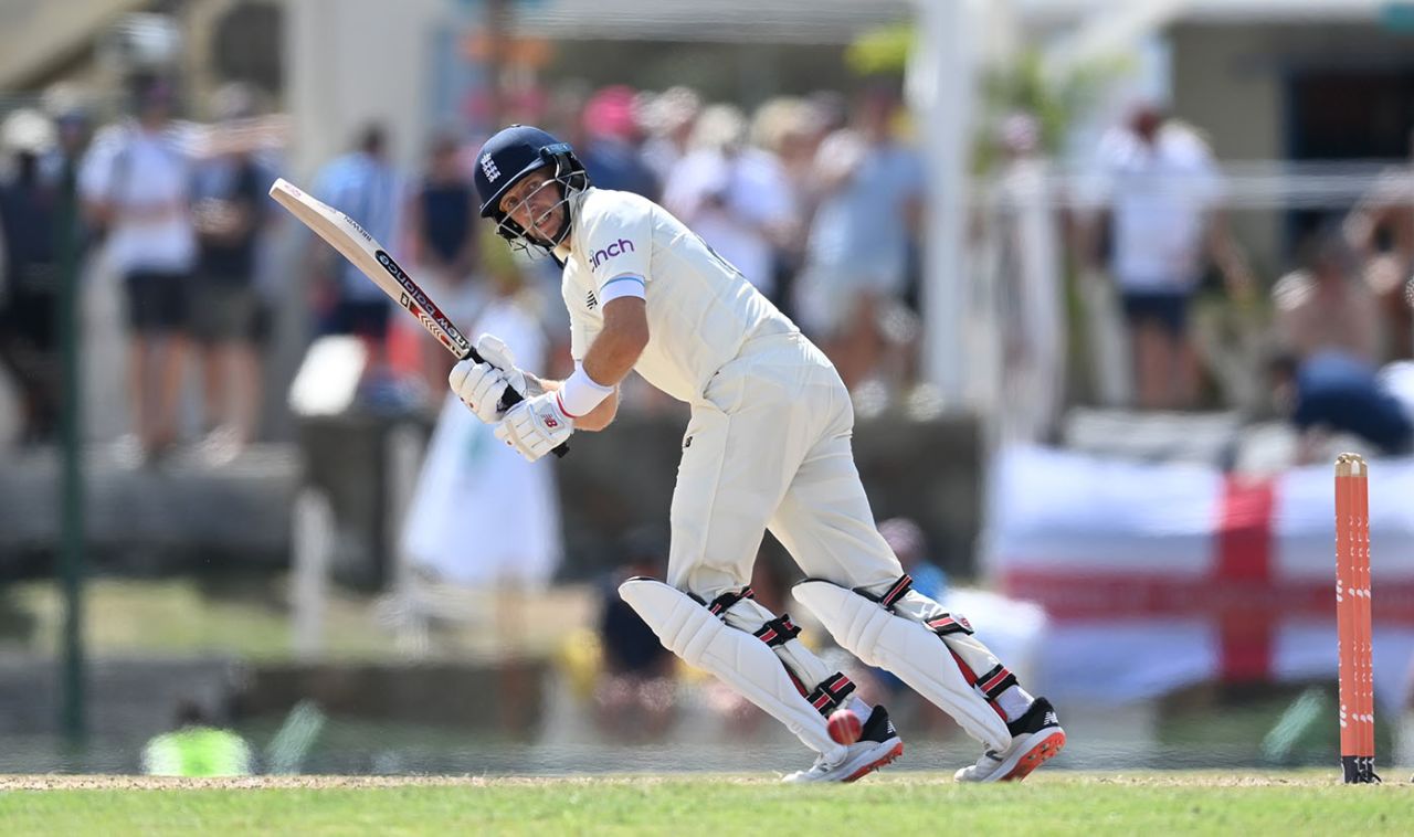 Joe Root works one to the leg side, West Indies vs England, 1st Test, Antigua, 4th day, March 11, 2022