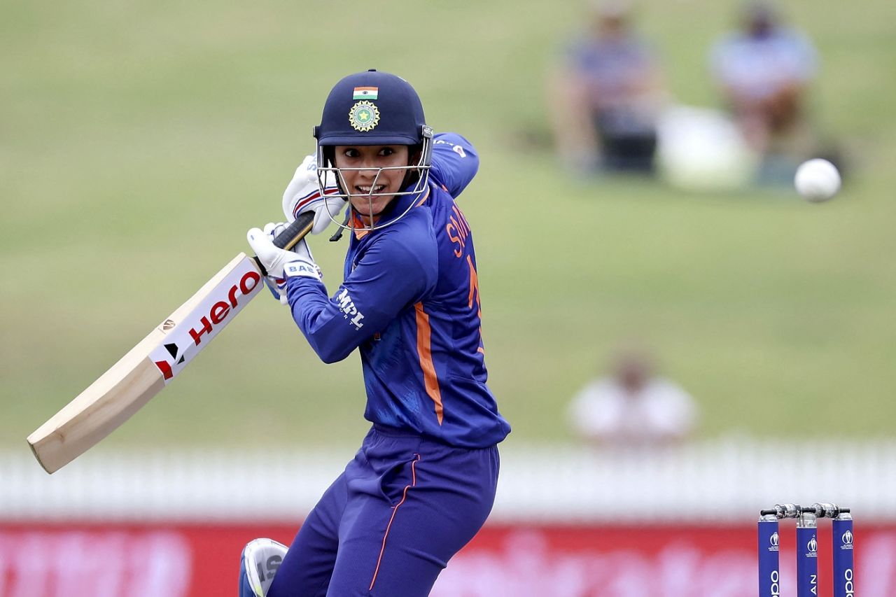 Smriti Mandhana glides one to third man, West Indies vs India, Women's World Cup 2022, Hamilton, March 12, 2022
