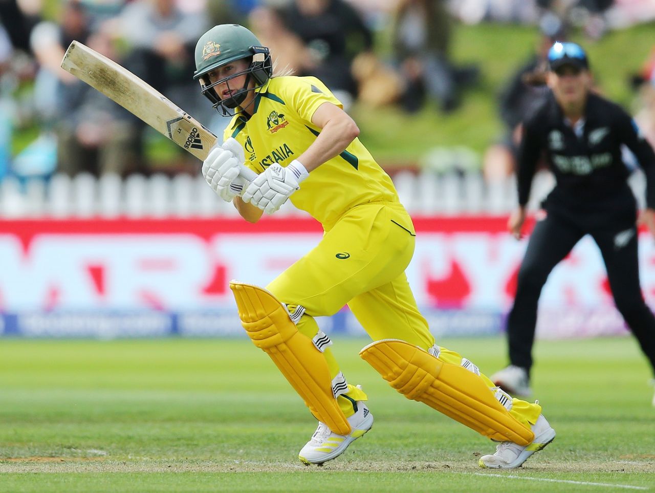 Ellyse Perry hits one through midwicket, New Zealand vs Australia,  Women's World Cup 2022, Wellington, March 13, 2022