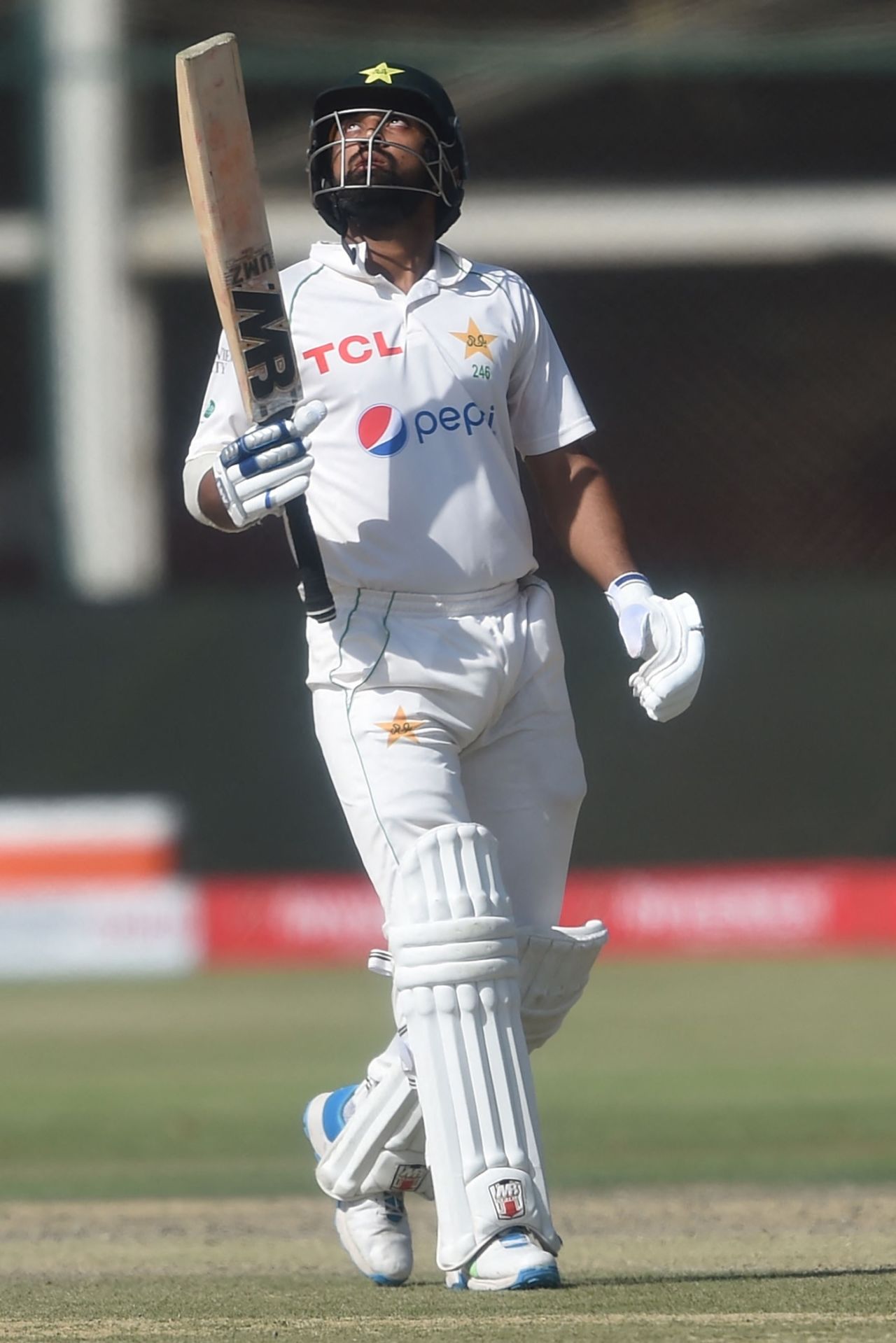Abdullah Shafique acknowledges his half-century, Pakistan vs Australia, 2nd Test, Karachi, March 15, 2022