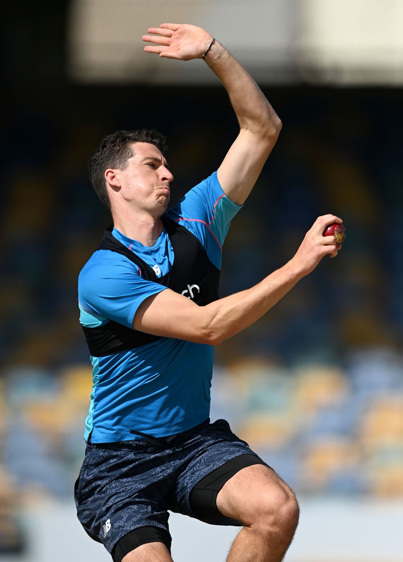 Matt Fisher bowls in the nets, West Indies vs England, 2nd Test, Barbados, March 14, 2022