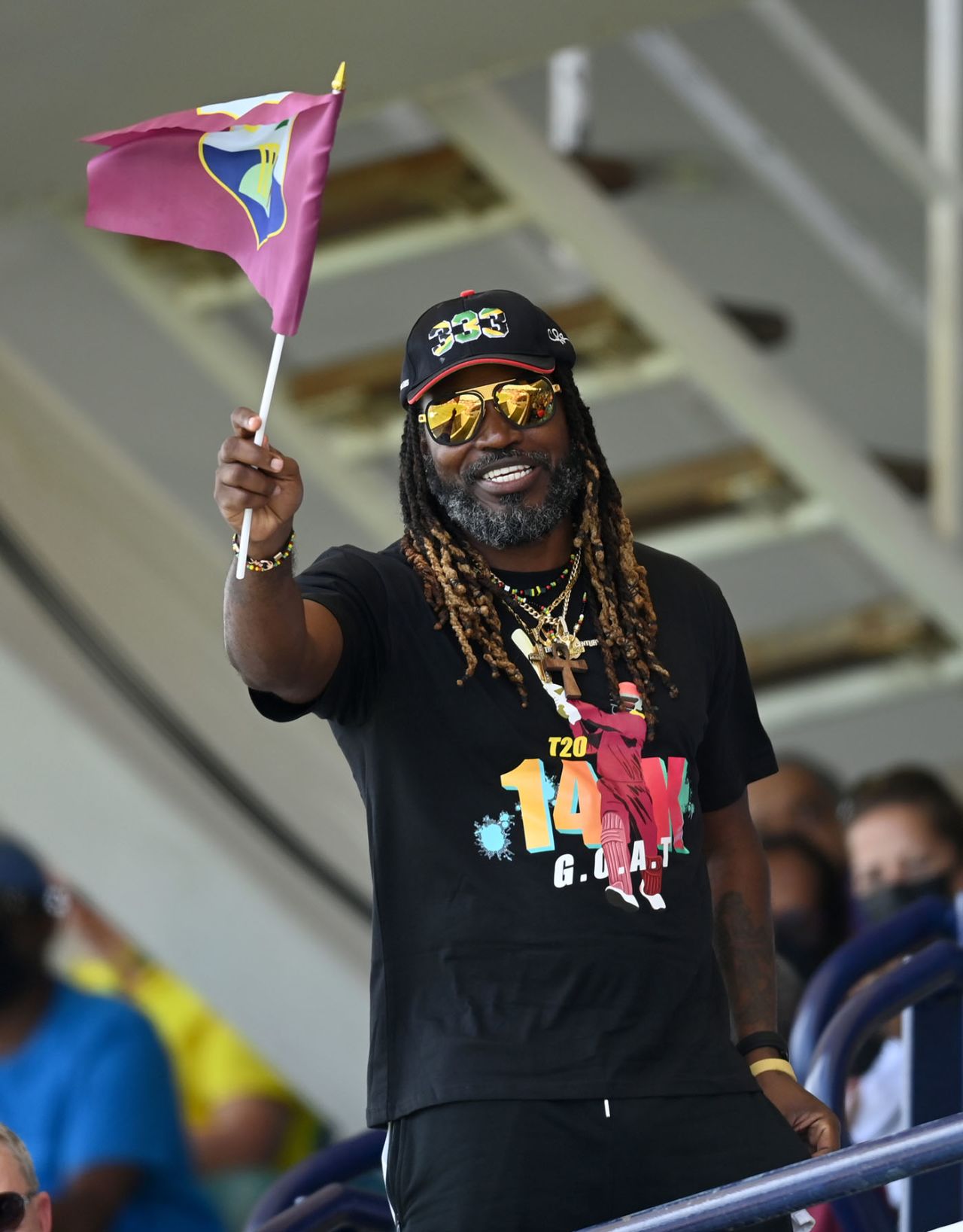 Chris Gayle was in the stands at Kensington Oval, West Indies vs England, 2nd Test, Kensington Oval, 1st day, Barbados, March 16, 2022