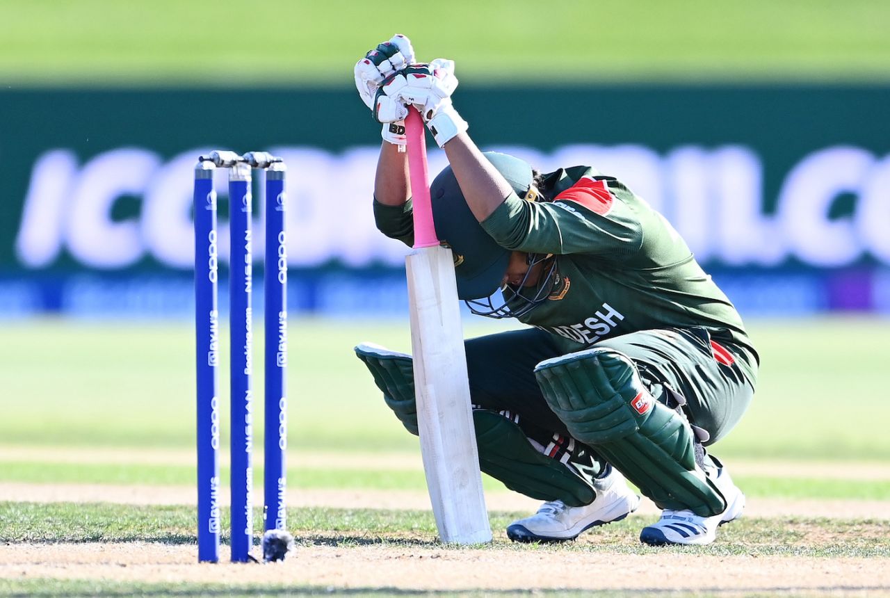 Nahida Akter couldn't take Bangladesh over the line, Bangladesh vs West Indies, Women's World Cup 2022, Mount Maunganui, March 18, 2022