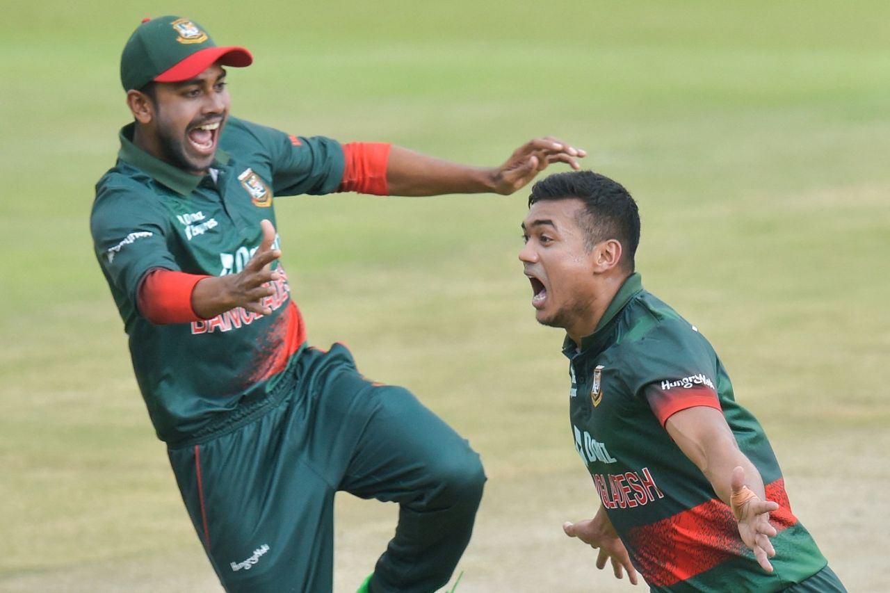 Taskin Ahmed celebrates his five-wicket haul, South Africa vs Bangladesh, 3rd ODI, Centurion, March 23, 2022