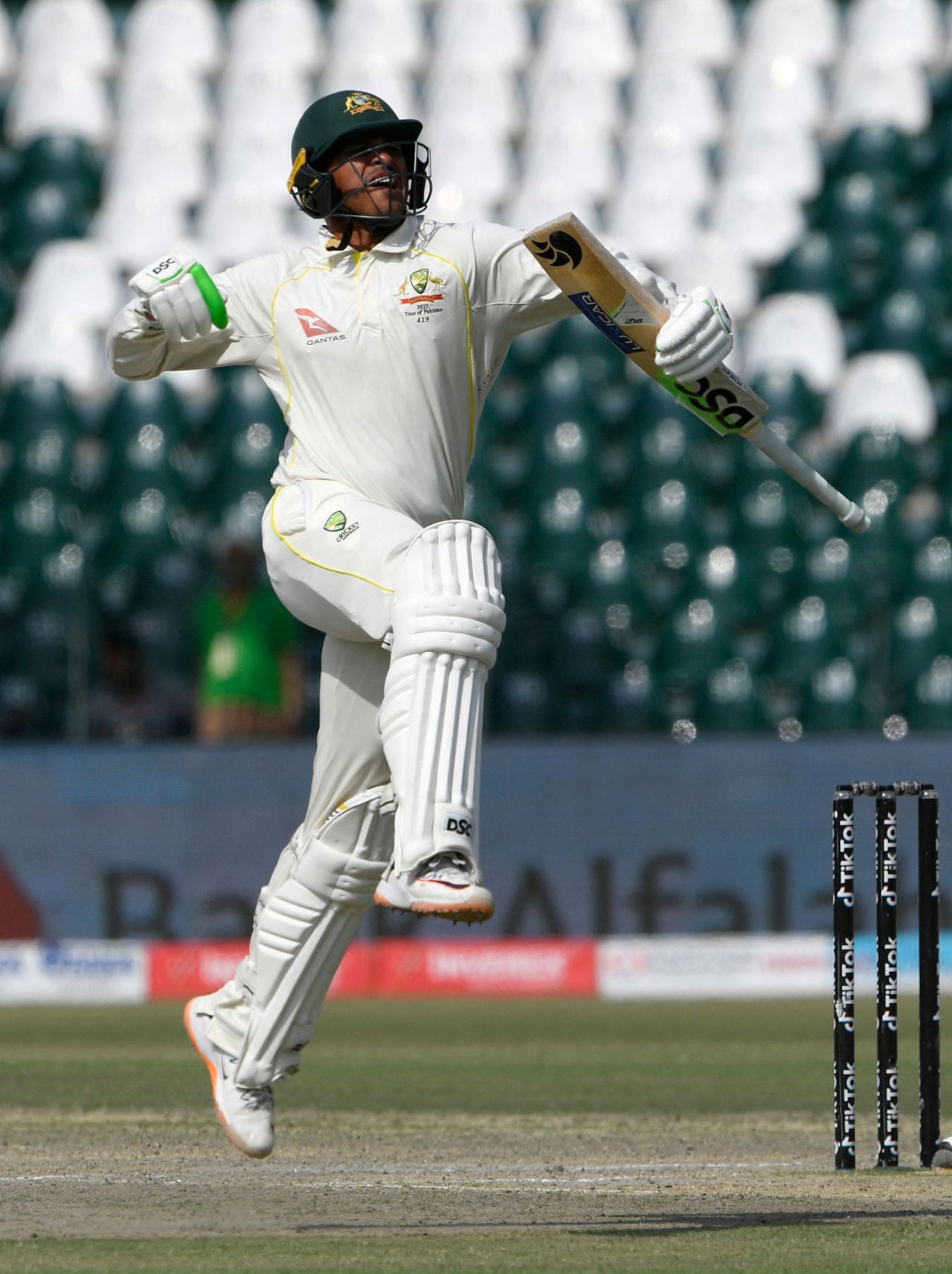 Another day, another hundred: Usman Khawaja celebrates again, Pakistan vs Australia, 3rd Test, Lahore, 3rd day, March 24, 2022