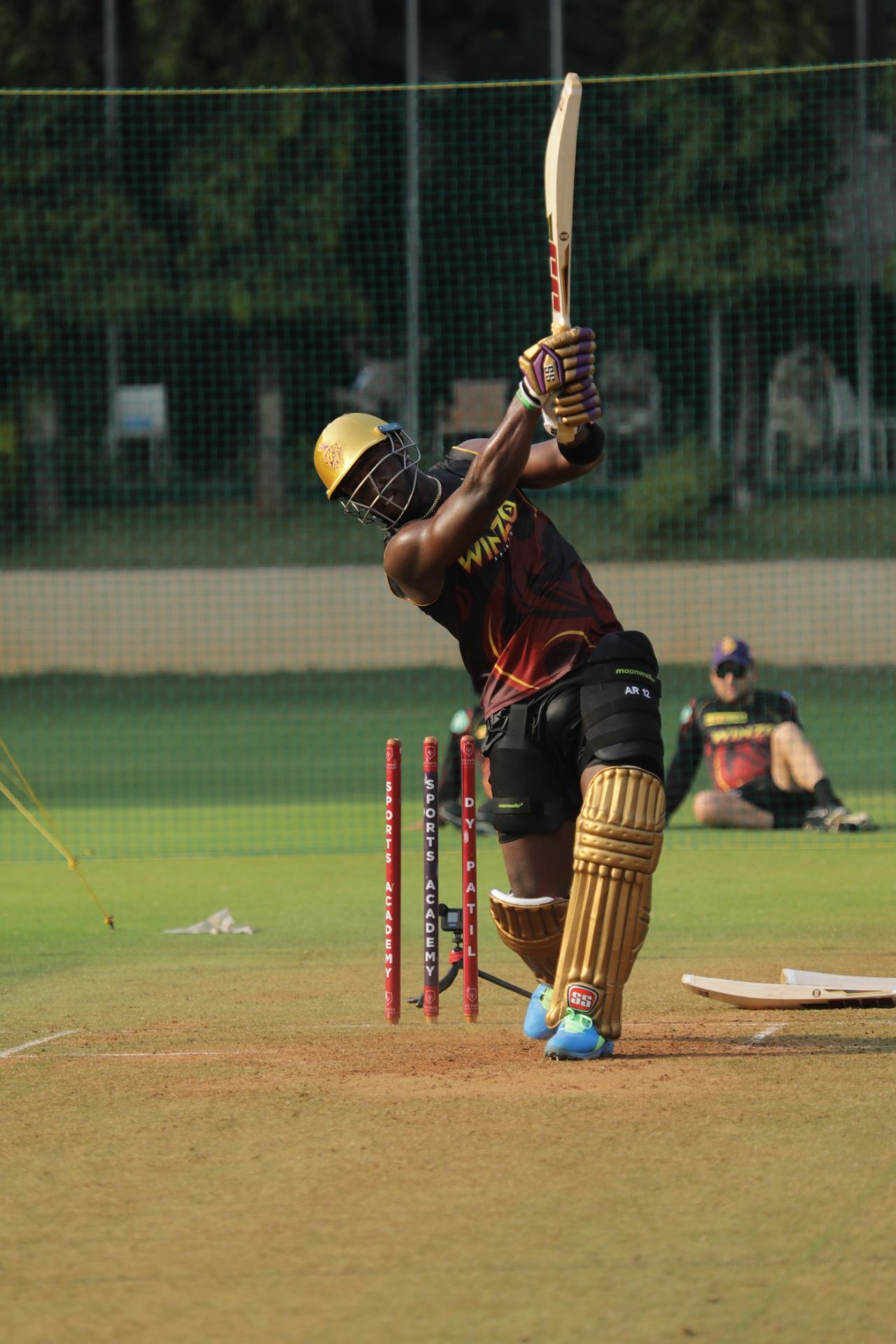 Andre Russell goes big during practice, Mumbai, March 26, 2022