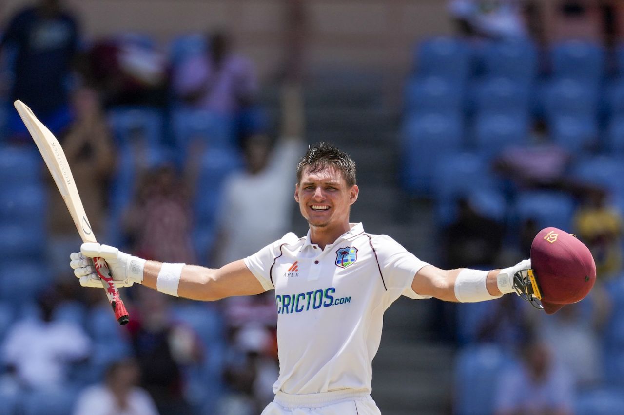 Joshua Da Silva brought up his first Test century, West Indies vs England, 3rd Test, St George's, Grenada, 3rd day, March 26, 2022