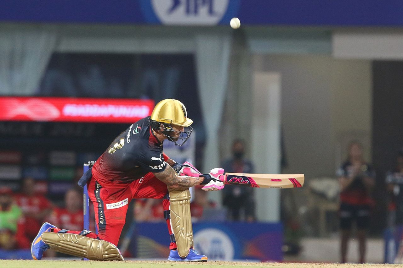 Faf du Plessis scoops one over his shoulder, Punjab Kings vs Royal Challengers Bangalore, IPL 2022, DY Patil Stadium, Mumbai, March 27, 2022