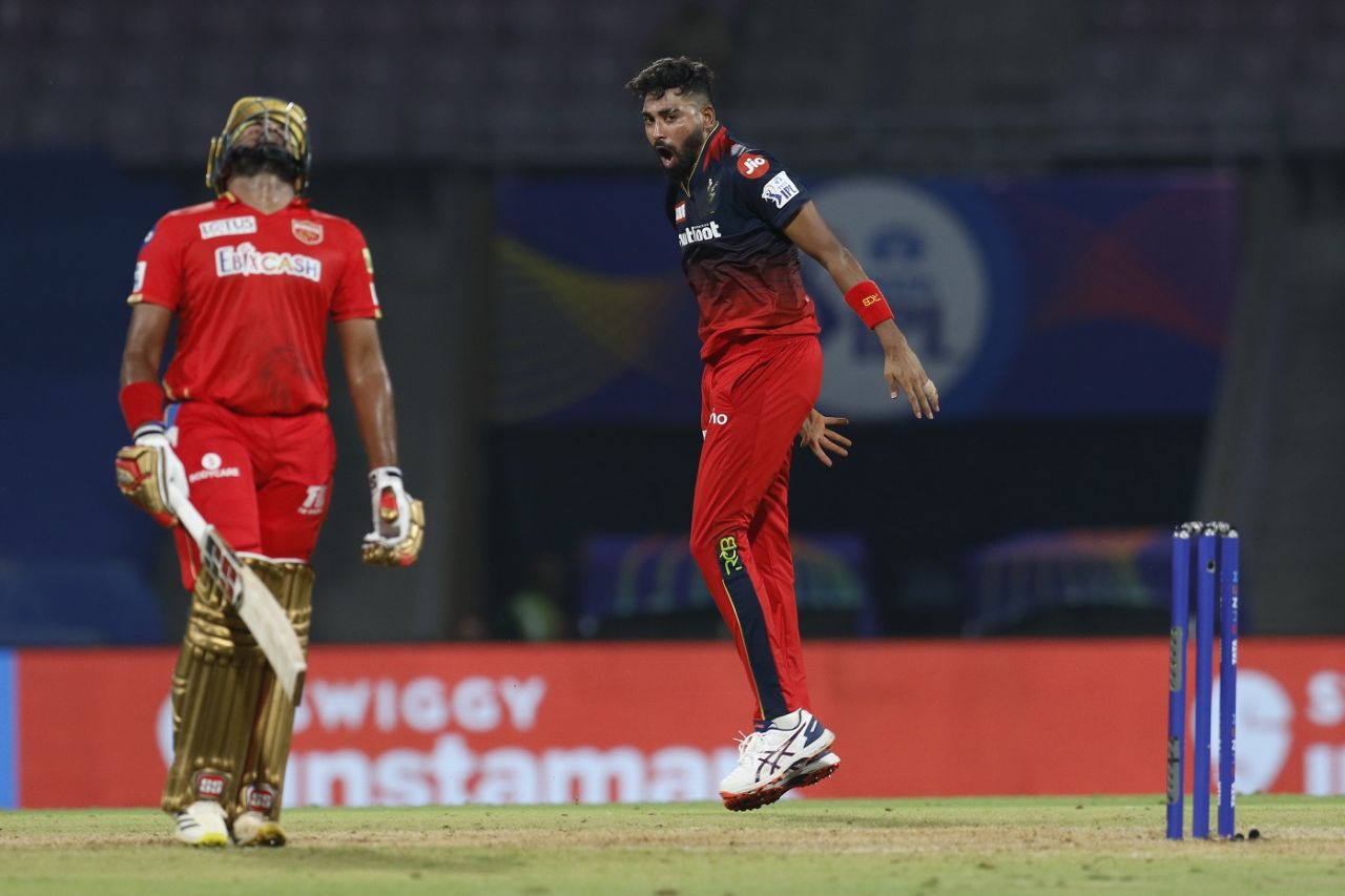 Mohammed Siraj has recently taken to celebrating his wickets like Cristiano Ronaldo celebrates a goal, Punjab Kings vs Royal Challengers Bangalore, IPL 2022, Mumbai, March 27, 2022