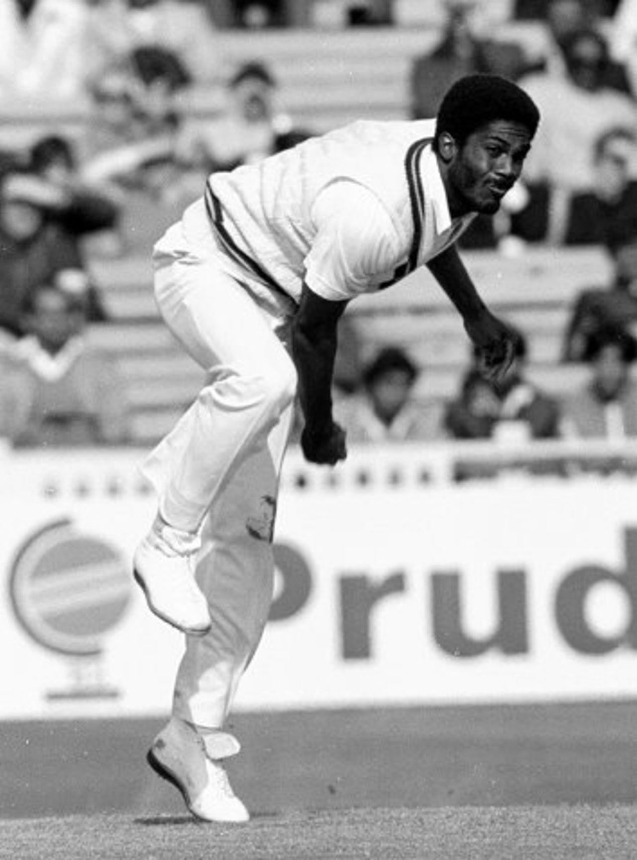 Jun 1983: Michael Holding of the West Indies in action during the World Cup cricket in England.