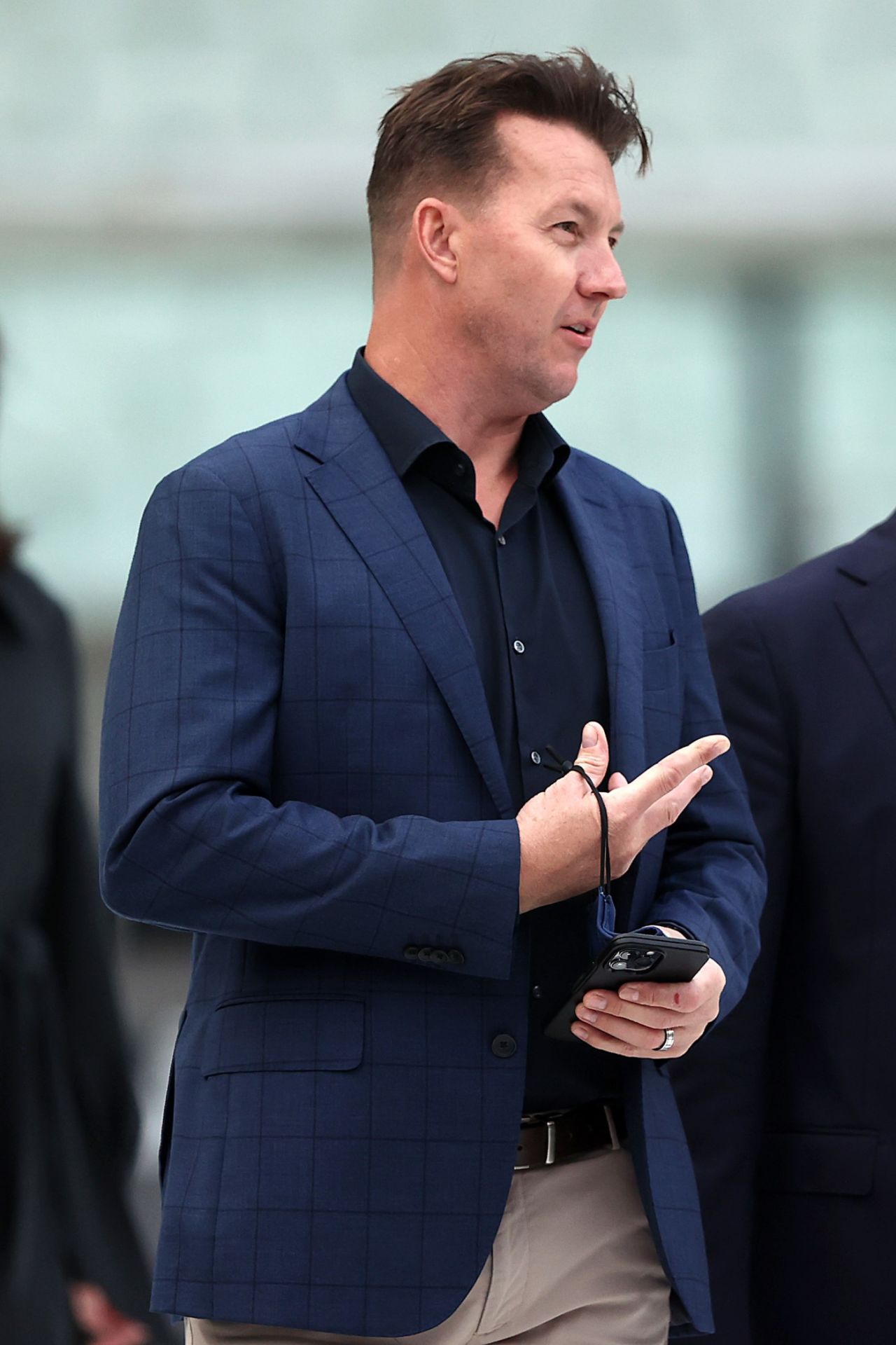 Brett Lee arrives at the state memorial for Shane Warne, Melbourne, March 30, 2022