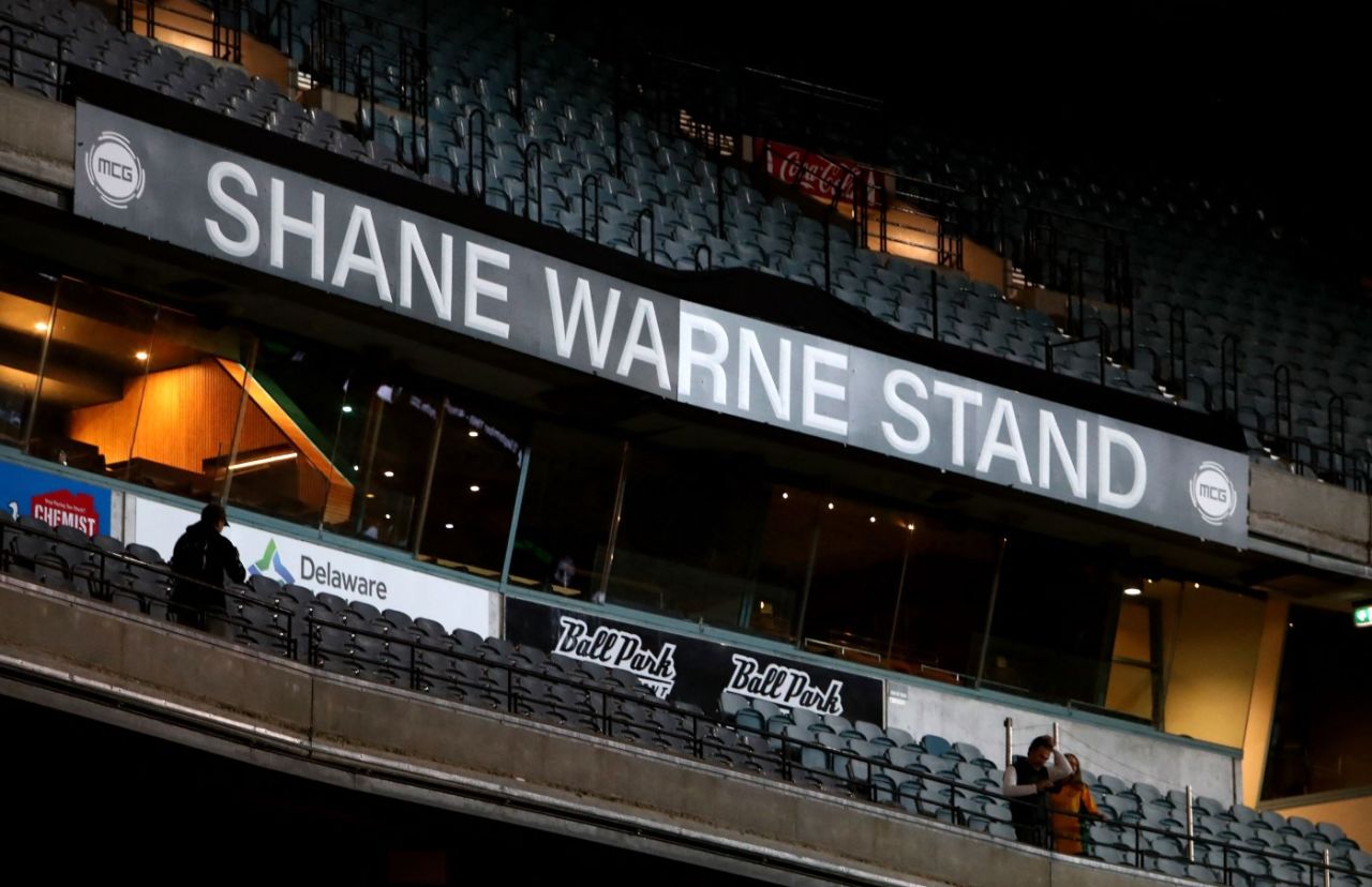 The Southern Stand at the MCG has been formally renamed the Shane Warne Stand, Melbourne, March 30, 2022