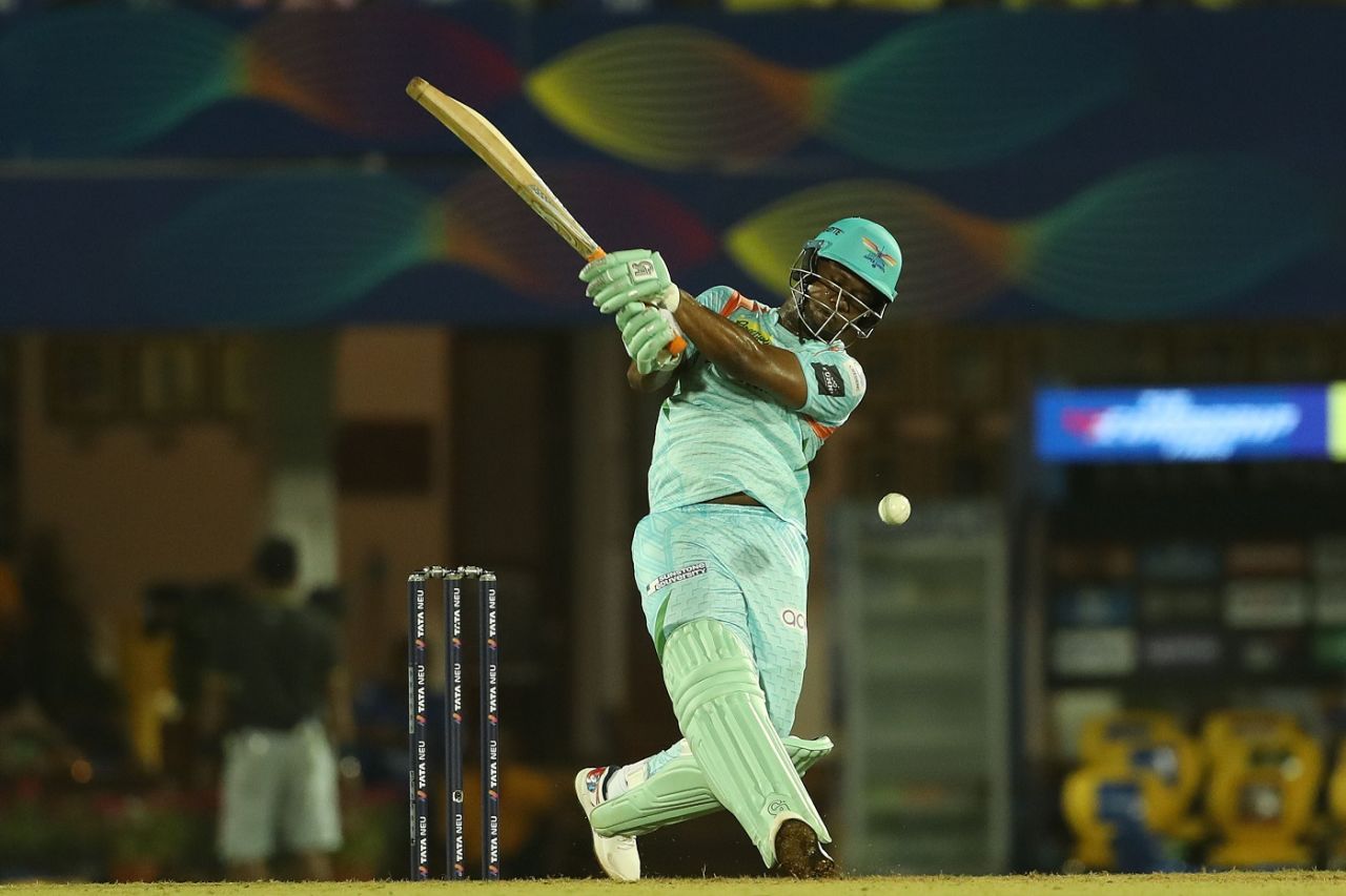 Evin Lewis muscles one away, Chennai Super Kings vs Lucknow Super Giants, IPL 2022, Mumbai, March 31, 2022