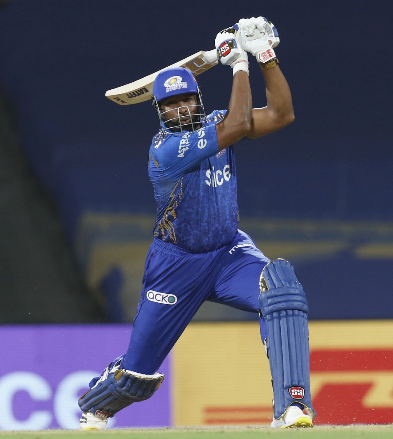 Kieron Pollard pulled out the big hits at the close, Mumbai Indians vs Rajasthan Royals, IPL 2022, Mumbai, April 2, 2022