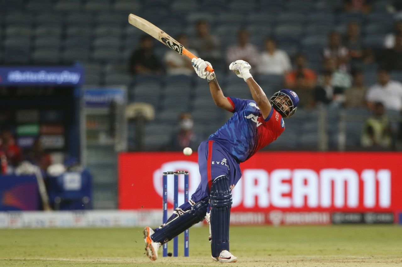Rishabh Pant brings out an unorthodox shot, Gujarat Titans vs Delhi Capitals, IPL 2022, Pune, April 2, 2022