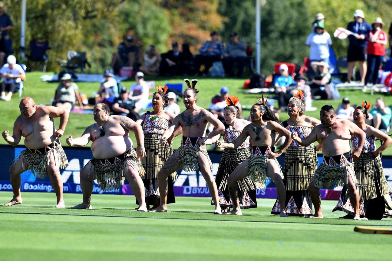 The Maori cultural group performs ahead of the match, Australia vs England, Women's World Cup 2022 final, Christchurch, April 3, 2022