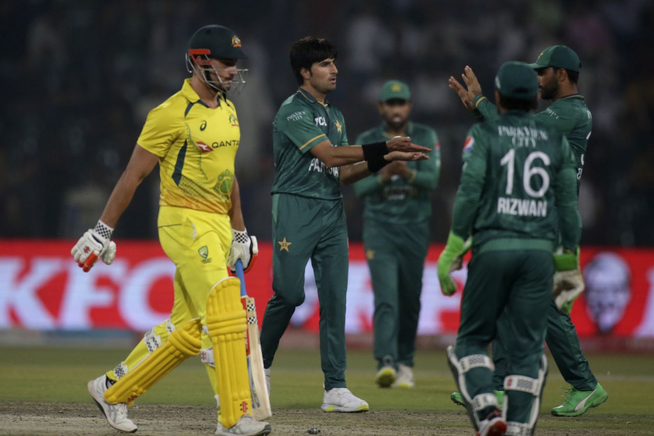 Mohammad Wasim picked up two wickets, including that of the dangerous Marcus Stoinis, Pakistan vs Australia, Only T20I, Lahore, April 5, 2022