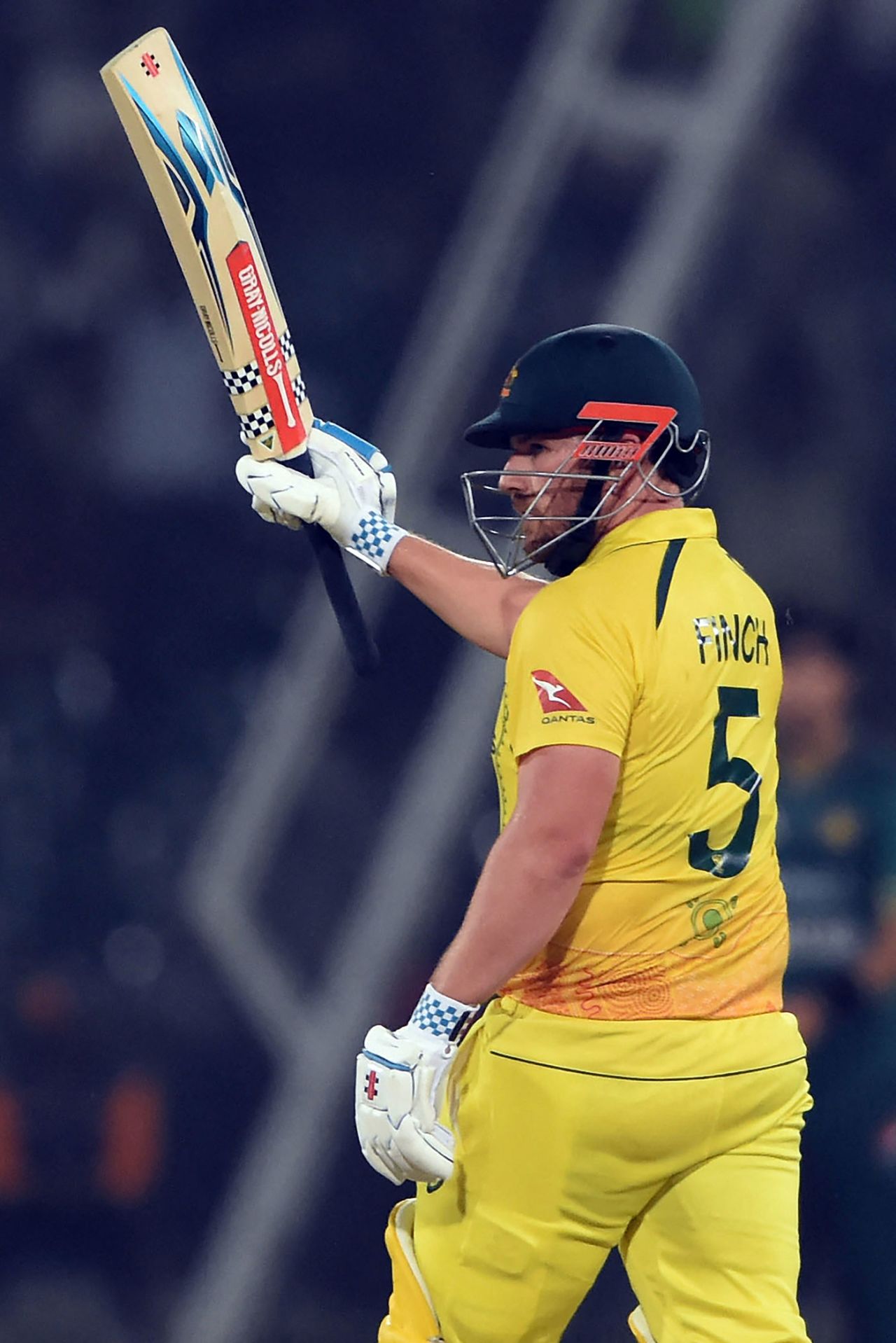 Aaron Finch acknowledges his half-century, Pakistan vs Australia, Only T20I, Lahore, April 5, 2022