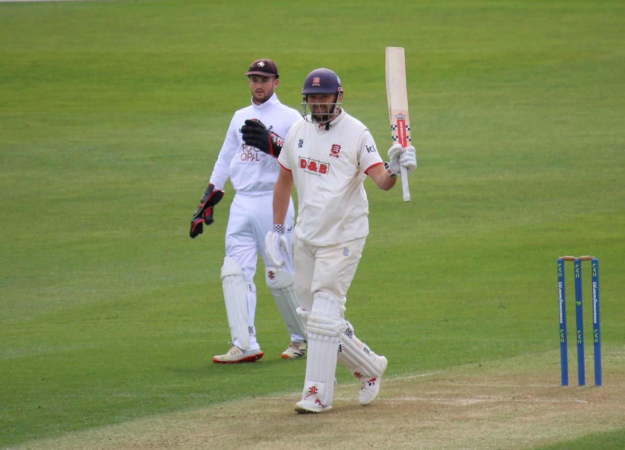 Nick Browne brings up his half-century for Essex, Essex vs Kent, County Championship, 1st day, Chelmsford, April 7, 2022