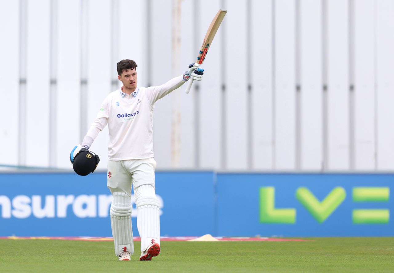 Tom Clark raised his maiden first-class hundred, Sussex vs Nottinghamshire, LV= Insurance Championship, Division Two, Hove, April 8, 2022