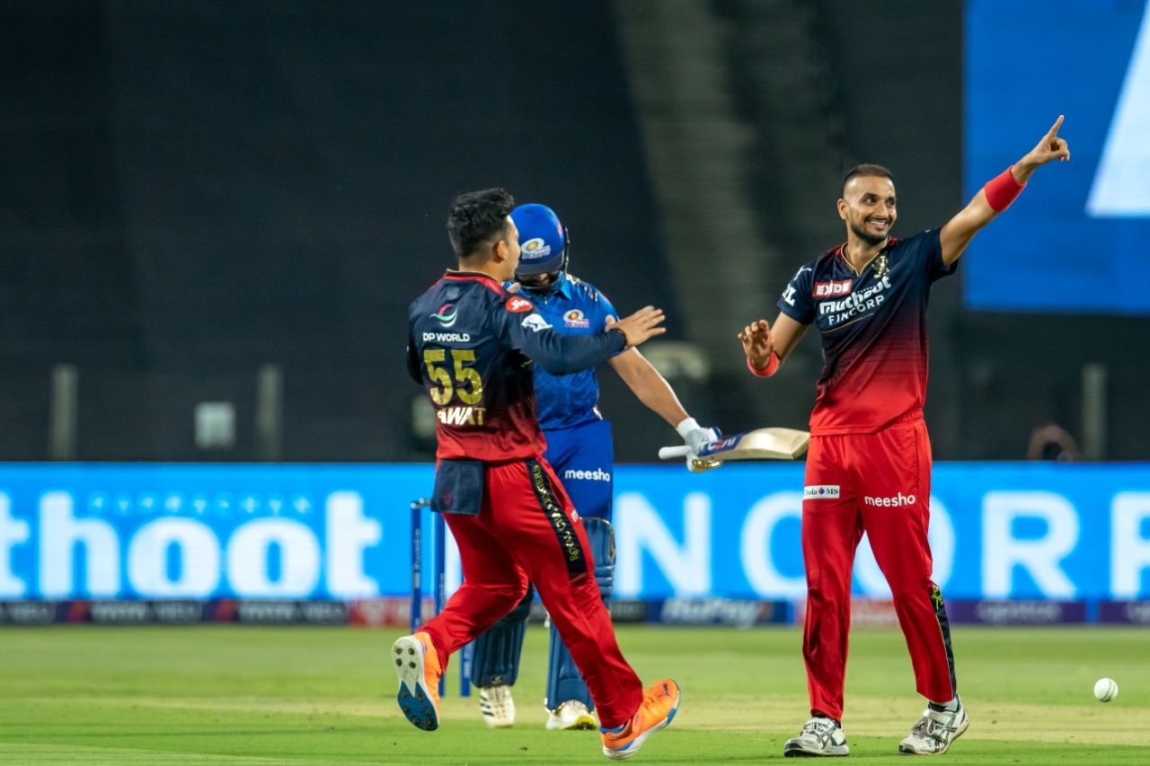 Harshal Patel had Rohit Sharma caught and bowled, Royal Challengers Bangalore vs Mumbai Indians, IPL 2022, Pune, April 9, 2022