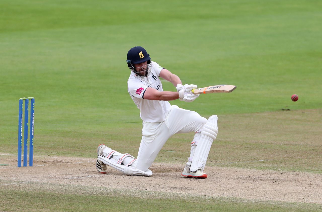 Matt Lamb thumps through the off side, Warwickshire vs Somerset, Edgbaston, County Championship Division One, September 24, 2021