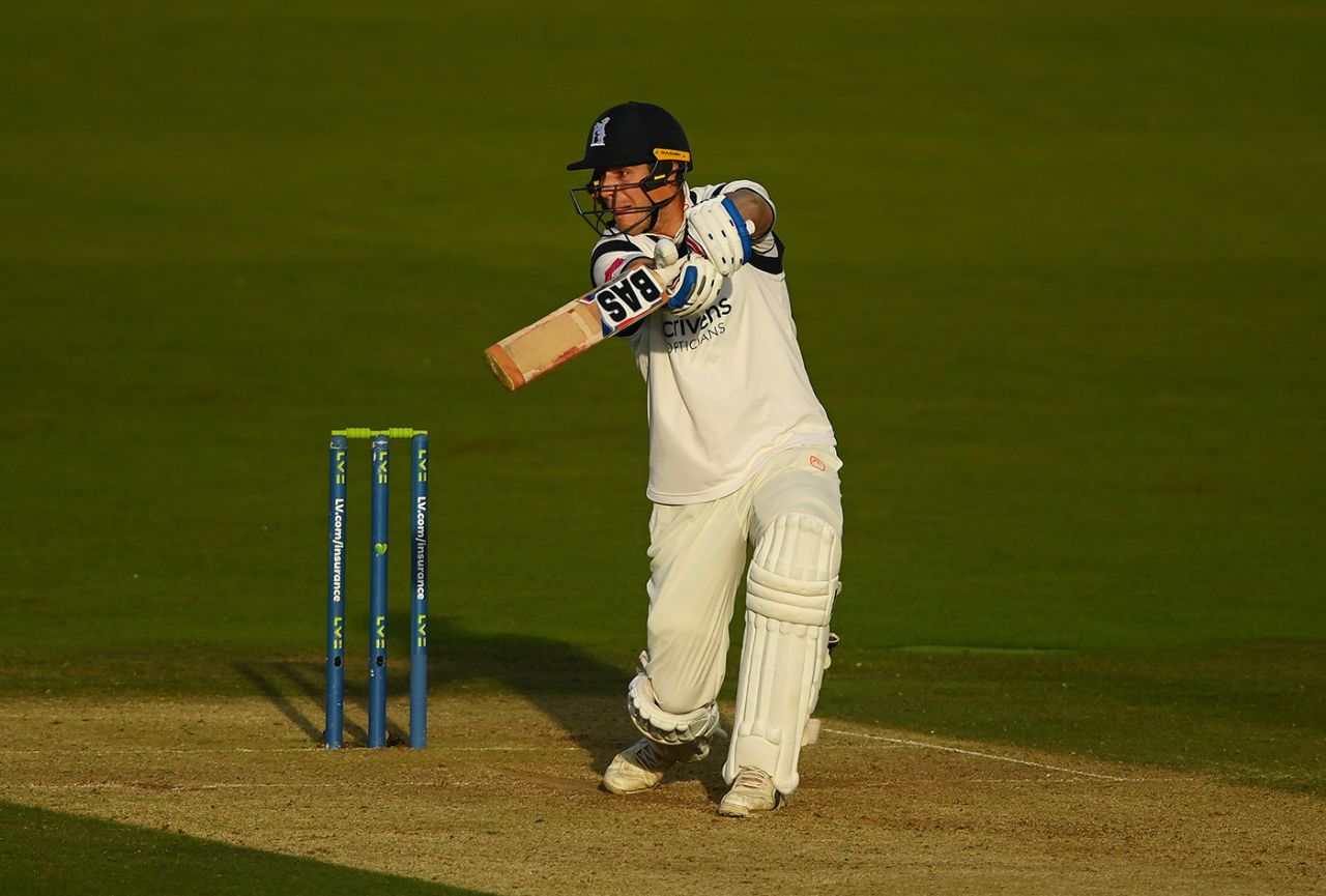 Michael Burgess slaps one through the off side, Warwickshire vs Lancashire, Bob Willis Trophy final, Lord's, 2nd day, September 29, 2021