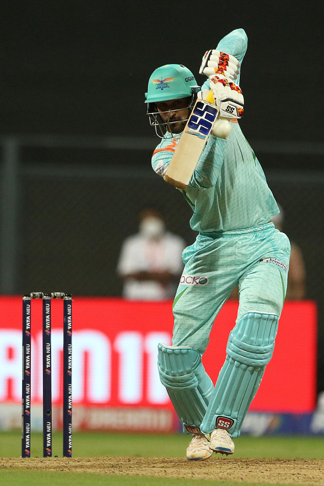 Deepak Hooda stabilised the Super Giants innings after the early setbacks, Lucknow Super Giants vs Rajasthan Royals, IPL 2022, Wankhede Stadium, Mumbai, April 10, 2022