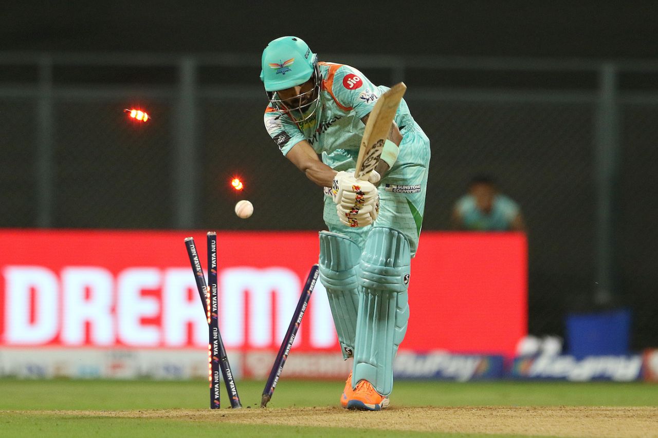 KL Rahul lost his stumps to Trent Boult first ball, Lucknow Super Giants vs Rajasthan Royals, IPL 2022, Wankhede Stadium, Mumbai, April 10, 2022