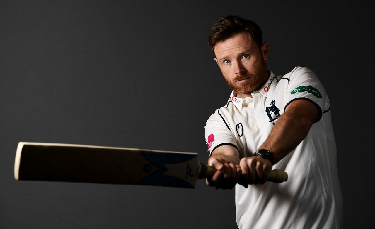 Ian Bell poses for a photo with a bat, Edgbaston, April 4, 2019