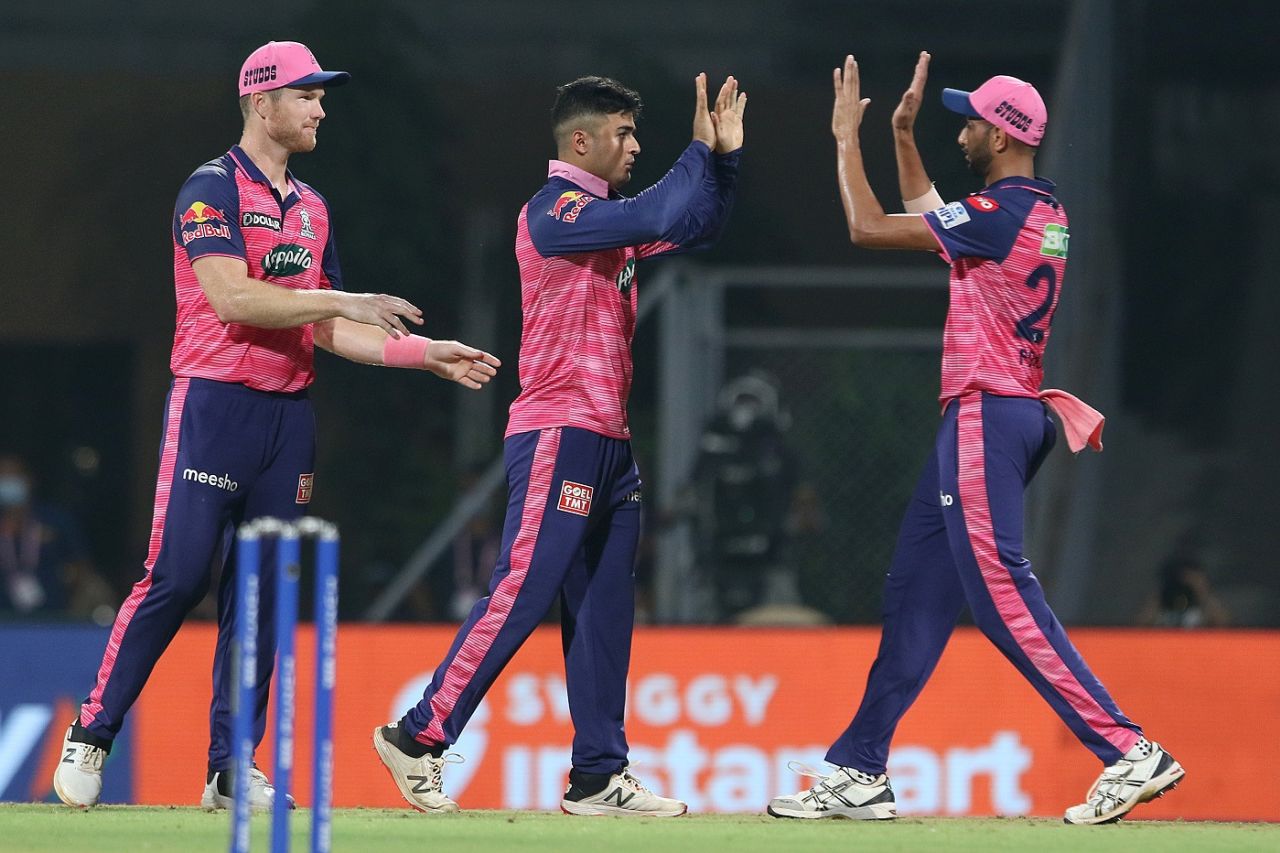 Riyan Parag is pumped up after picking the wicket of Shubman Gill, Gujarat Titans vs Rajasthan Royals, IPL 2022, DY Patil Stadium, Mumbai, April 14, 2022