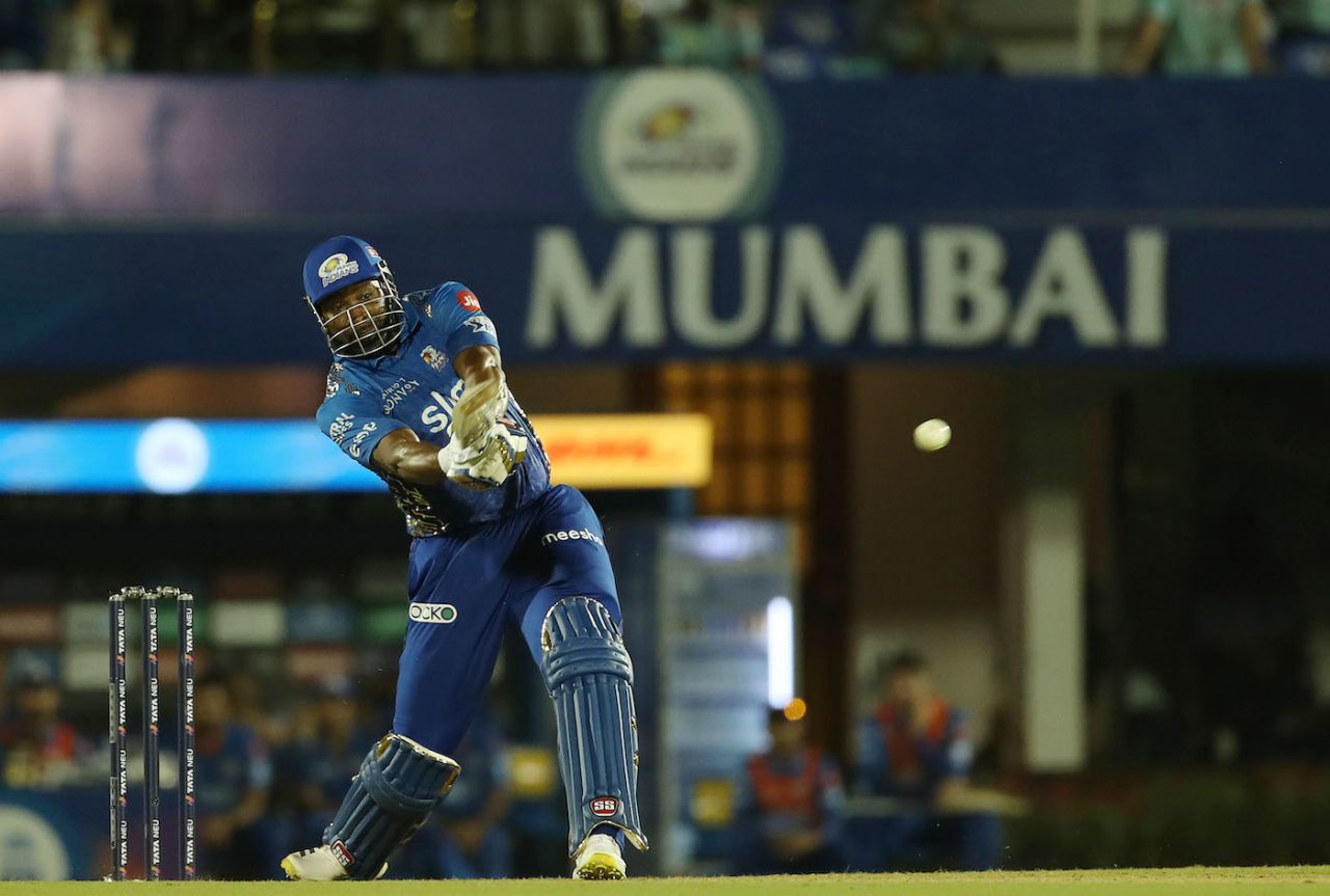 Kieron Pollard found his range straightaway, Lucknow Super Giants vs Mumbai Indians, IPL 2022, Brabourne Stadium, Mumbai, April 16, 2022
