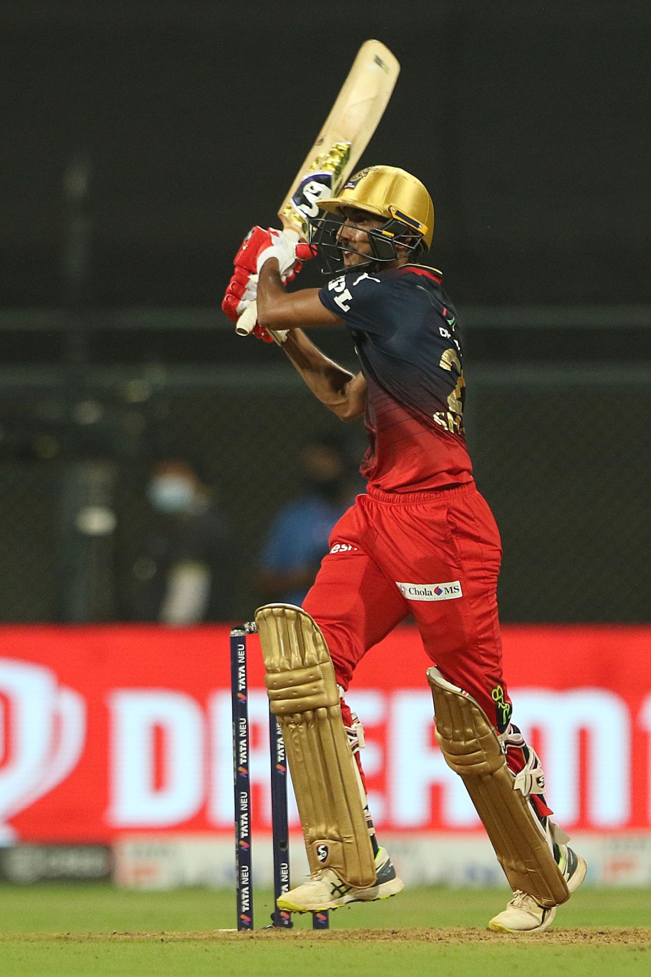 Shahbaz Ahmed pulls on his way to 32 off 21, Delhi Capitals vs Royals Challengers Bangalore, IPL 2022, Wankhede Stadium, Mumbai, April 16, 2022
