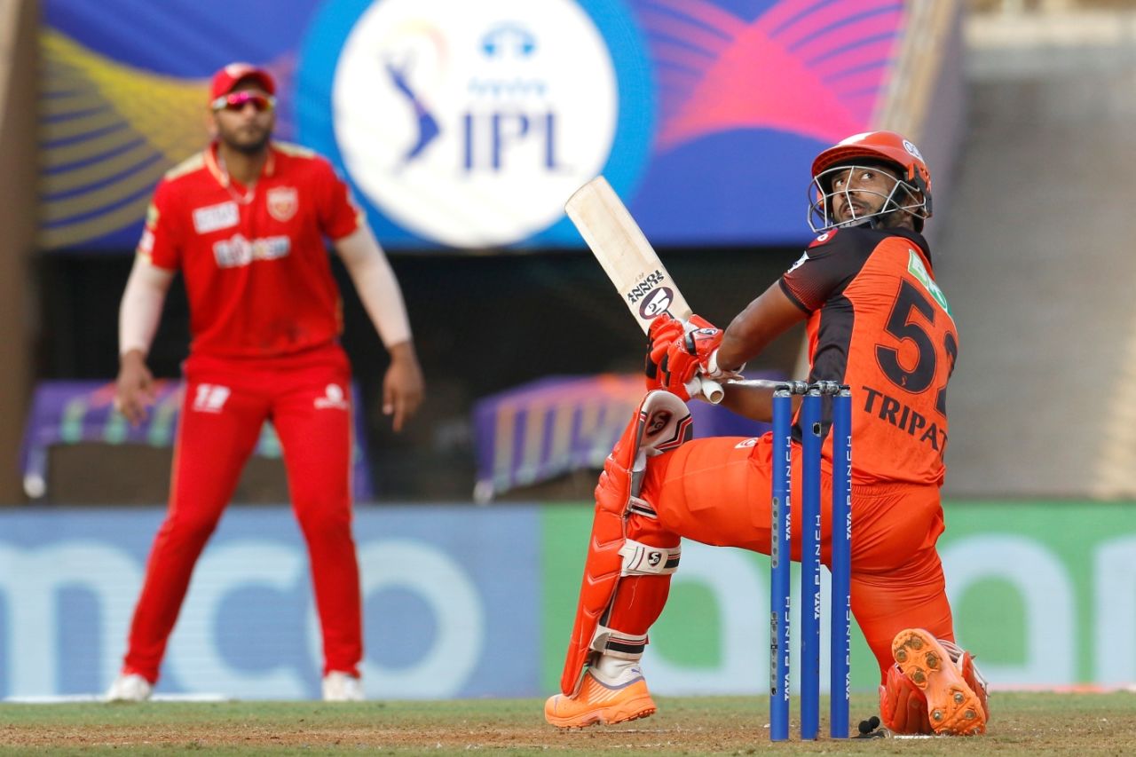 Rahul Tripathi premeditates, and executes, Punjab Kings vs Sunrisers Hyderabad, IPL 2022, DY Patil Stadium, Mumbai, April 17, 2022