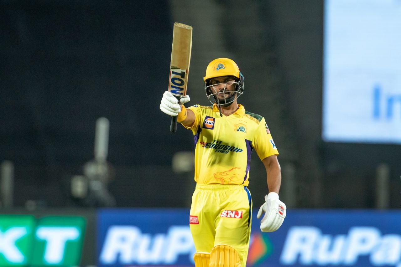 Ruturaj Gaikwad celebrates his first fifty of the season, Gujarat Titans vs Chennai Super Kings, IPL 2022, Pune, April 17, 2022